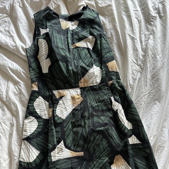 Maria Bonita Extra Lined Pleated Green Dress Keyhole Back Cutout - Picture 1 of 7